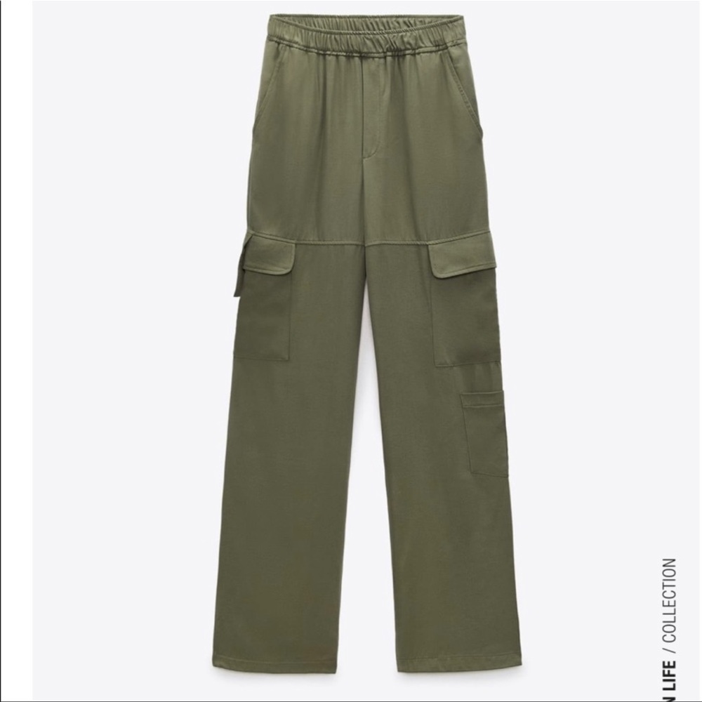 Zara Olive Green Cargo Pants